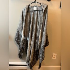 MIXIT  one size grey shawl cover cape hooded
